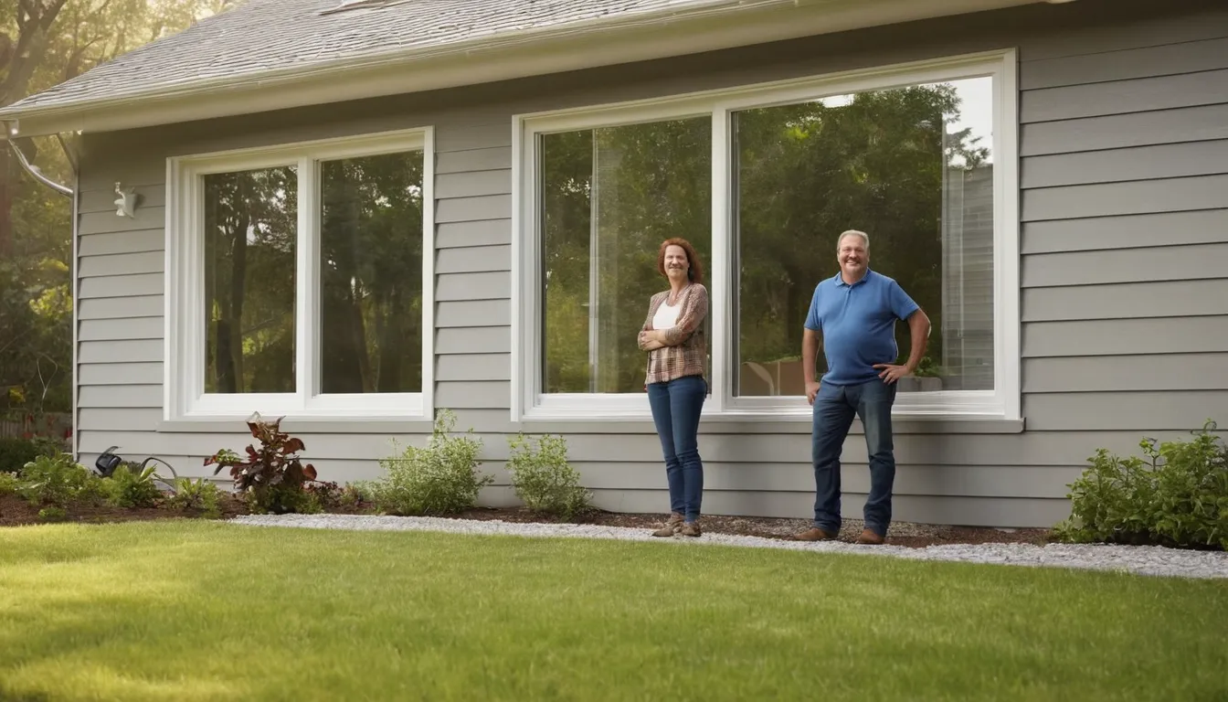 A homeowner in Arlington Heights reviewing new replacement windows with a local provider
